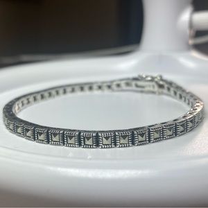 Sterling Silver & Marcasite Tennis Bracelet